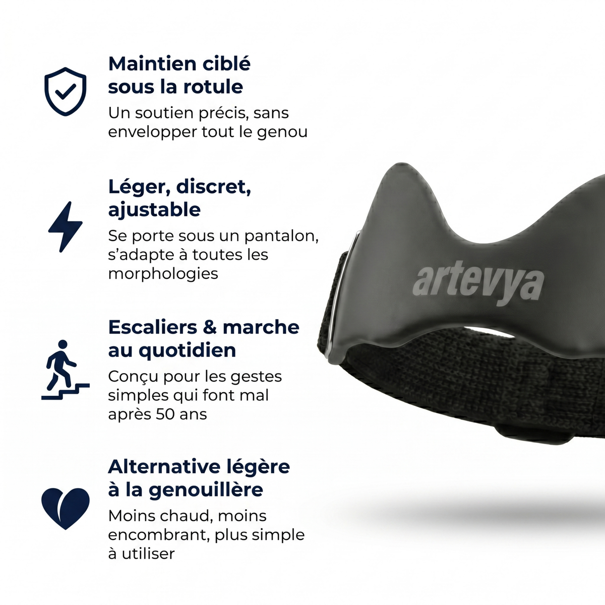 Soutien ciblé pour vos genoux Artevya
